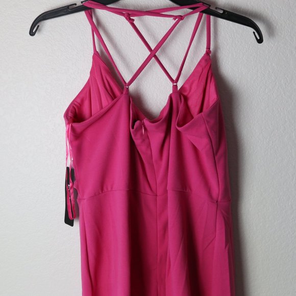Bebe Hot Pink Asymmetrical Dress Size L - Picture 8 of 10
